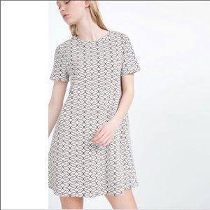 Zara Jacquard Knit Black White Retro Dress